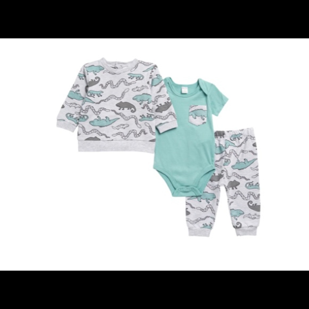 PL:Baby boys 3pc set. 2 tops and long pants. Size 9 months. NWT